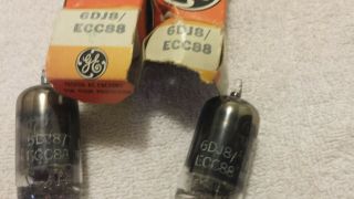 Pair / Two (2) Ge 6dj8 / Ecc88 Vacuum Tubes With Boxes,  Tv7 Test,  Appear