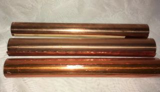 Partial Rolls of Vintage 36 & 40 Gauge Copper Tooling Foil 12” Wide 2
