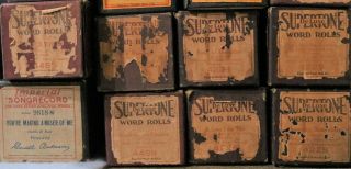 16 Vintage Player Piano Rolls In Boxes IMPERIAL SUPERTONE DELUXE U.  S.  [I] 2