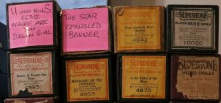 16 Vintage Player Piano Rolls In Boxes IMPERIAL SUPERTONE DELUXE U.  S.  [I] 3
