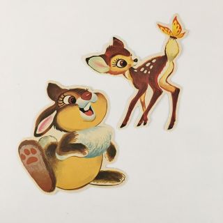 Vintage Disney Bambi Thumper Die Cuts Nursery Art 60s Decoupage Bunny Fawn