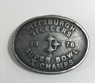 Vintage Pittsburgh Steelers Bowl X Champs Belt Buckle