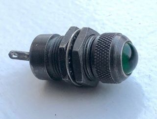 Vintage Green Glass Mini Lens Dash Gauge Panel Light Hot Rod 15/32 " Old Dialco