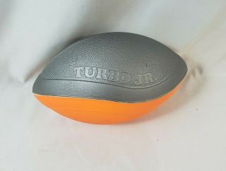 Vintage Nerf Turbo Jr Foam Football Toy Ball 1996 Tonka - Orange & Silver
