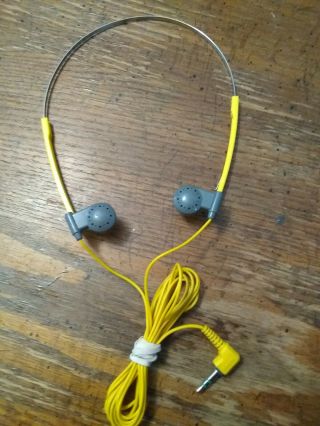 Sony Mdr - W10 Adjustable Dynamic Stereo Headphones Yellow Vintage