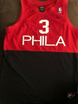 Vintage Nike Allen Iverson Philadelphia 76ers Swingman Nba Jersey Youth Large