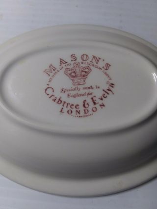 SC MASON ' S CRABTREE & EVELYN LONDON SOAP DISH Red Floral LEAVES Wedgewood VTG 4