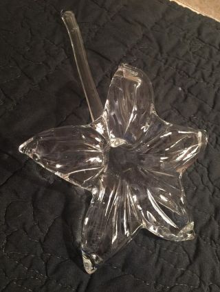 Vintage Long Stem Flower Crystal Hand Blown Glass Lily Trumpet Vase Epergne EXC 2