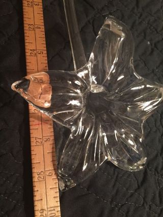 Vintage Long Stem Flower Crystal Hand Blown Glass Lily Trumpet Vase Epergne EXC 4