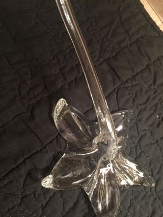 Vintage Long Stem Flower Crystal Hand Blown Glass Lily Trumpet Vase Epergne EXC 5