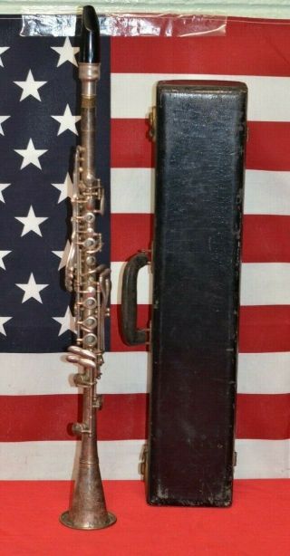 Vintage Metal Clarinet Cleveland Made By Hn White Model " The Gladiator "