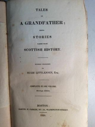1828 Tales Of A Grandfather Scottish History Sir Walter Scott