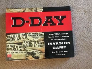Avalon Hill D - Day Board Game Vintage World War Ii Ww2 1965 508 Invasion