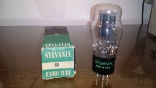 Nos Nib Sylvania Type 80 Rectifier Tube Tests Strong Coke - Bottle 1959
