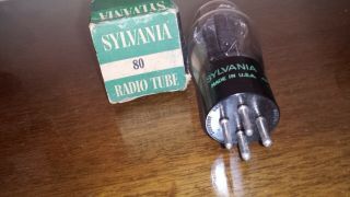 NOS NIB SYLVANIA Type 80 Rectifier Tube Tests Strong Coke - Bottle 1959 5