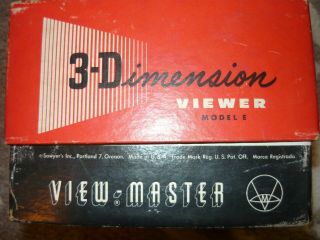 Vintage Sawyers View Master 3d Viewer Model E W/box & View Reels 1956