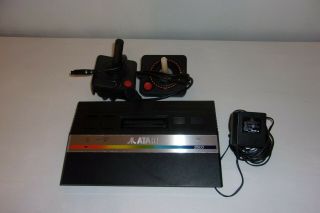 Vintage Atari 2600 Game Console W/ (2) Controllers & Power Supply