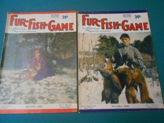 6 Fur Fish Game Magazines From The 1940 