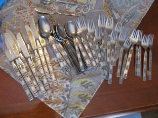 48 Pc Service For 8 Vintage Stainless Silverware / Flatware Japan Pl