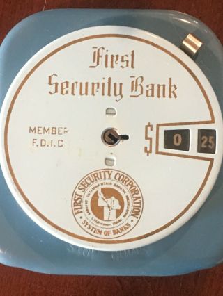 Vintage Add - O - Matic Counting Change Bank First Security Bank - 2