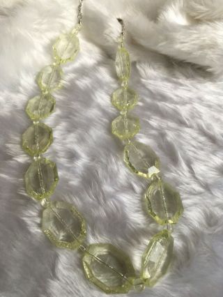 Vintage Style Art Deco Apple Green Juice LUCITE FACETED Chunky Beads Necklace 5
