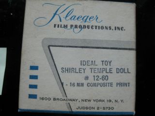 VTG 16mm IDEAL TOY Film Commercial - SHIRLEY TEMPLE DOLL M4 2