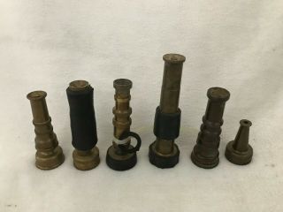 5 Vintage Brass Hose Nozzles Italy Champion Nelson