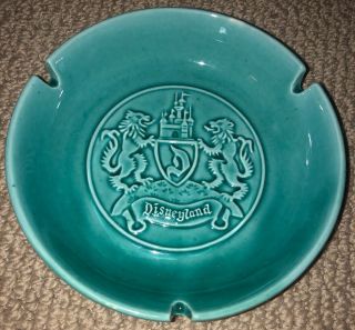 Vintage Disneyland Ashtray: Lion Coat Of Arms (green/blue) Ceramic 6” Plate