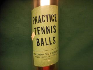 Vintage 1950 ' s/60 ' s Can Practice Tennis Balls General Tire & Rubber Co 2