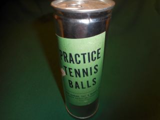 Vintage 1950 ' s/60 ' s Can Practice Tennis Balls General Tire & Rubber Co 3