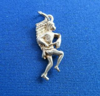 Vintage 925 Sterling Silver Charm Native American Indian 1.  8 G