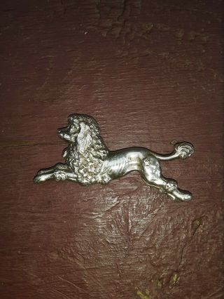 Vintage Signed Beau Sterling Silver French Poodle Brooch Pin,