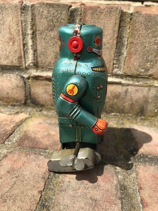 Vintage Space Robot Space Man Tin N Japan Sparkling Wind Up Walking Toy 3