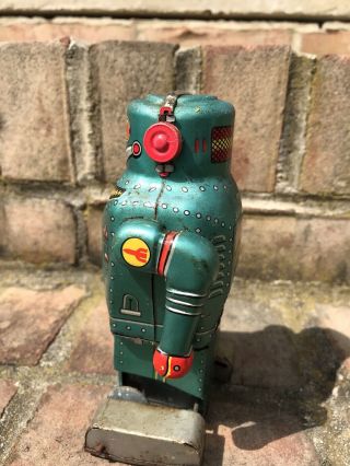 Vintage Space Robot Space Man Tin N Japan Sparkling Wind Up Walking Toy 5