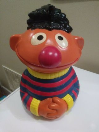 Ernie Sesame Street Vintage Ceramic Cookie Jar Henson 973 Muppets Inc.