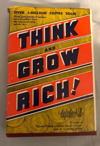 Think And Grow Rich By Napoleon Hill 1965 Dj Dust Jacket W.  Clement Stone Hc