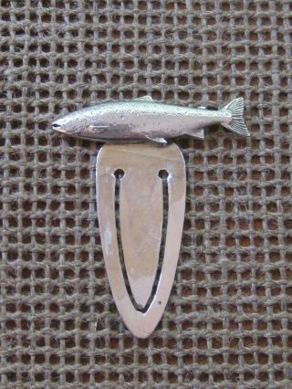 Vintage Sterling Silver Trout Fish Book Marker Small Perfect Travel Size