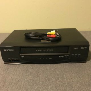 Sansui Vhf6012 Vcr Hifi Stereo Vhs Player Video Cassette Recorder W Video Cables