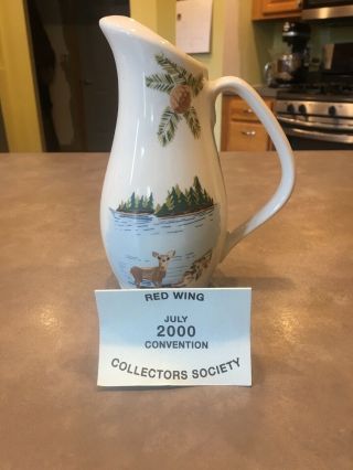 Vintage Red Wing Convention Collectors Society Hamms Beer Pitcher Blue Sky Water