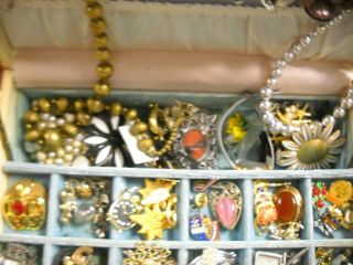 Vintage Jewelry Box full of Jewelry for Resale or for Play Time 3