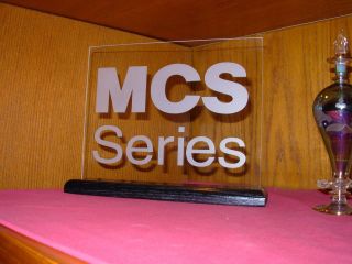 Mcs Etched Glass Sign W/base