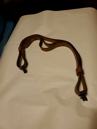 Vintage Brownell Latigo 7/8 " Leather Rifle Sling With Swivels