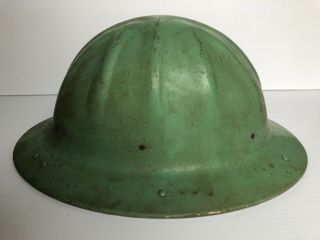 Vintage B.  F.  McDonald Safe - T - Hat Large Hard Hat Aluminum Teal Color 3