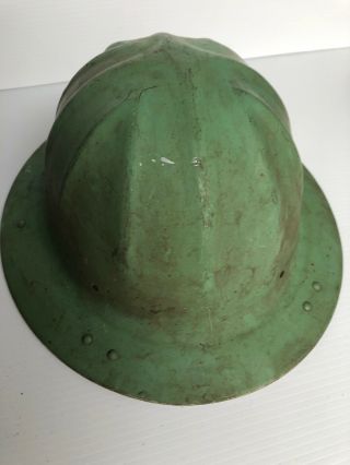 Vintage B.  F.  McDonald Safe - T - Hat Large Hard Hat Aluminum Teal Color 4