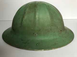 Vintage B.  F.  McDonald Safe - T - Hat Large Hard Hat Aluminum Teal Color 5