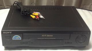 Sony Slv - 679hf Video Cassette Recorder Hi Fi Stereo Vcr Vhs W/ Rca Cables