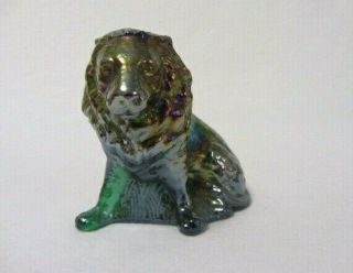Vintage Mosser Glass Green Carnival Leon The Lion Solid Glass Figurine