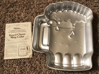 Vintage 1984 Wilton Good Cheer Mug Cake Pan Mold Aluminum Root Beer Ale