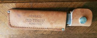 Vintage Schrade Old - Timer Honesteel Sharpening Tool With Sheath Hs - 1
