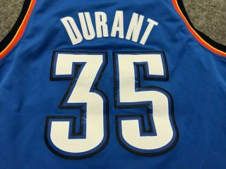 MENS L - Vtg 2013 NBA Oklahoma City Thunder 35 Kevin Durant adidas Sewn Jersey 4